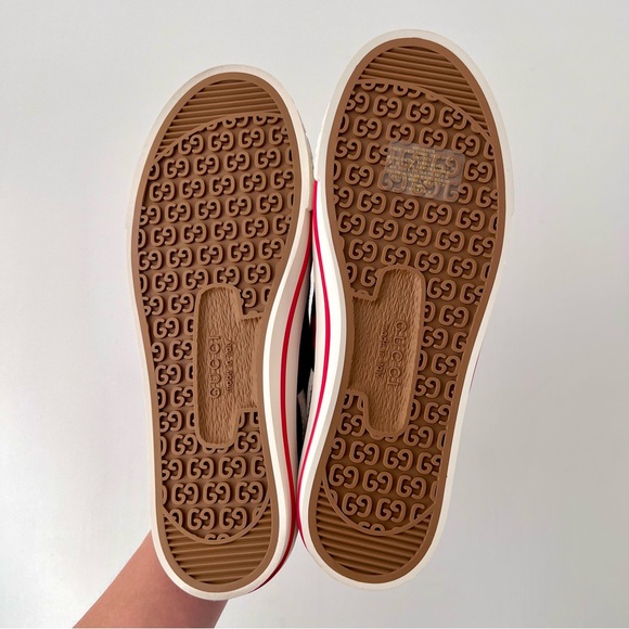 GUCCI | 1977 Tennis Denim GG Monogram Web Stripe Sneakers EU 39 US 9 New - Picture 8 of 9